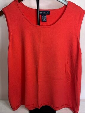 Denim&Co Women’s Coral Sleeveless Knit Top With Matching Cardigan